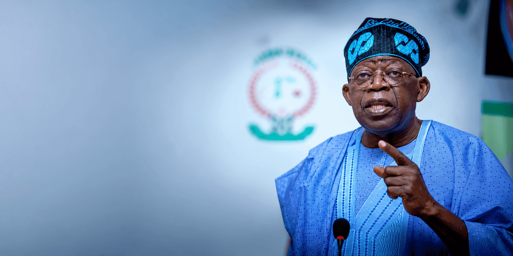 President Bola Ahmed Tinubu addressing an audience