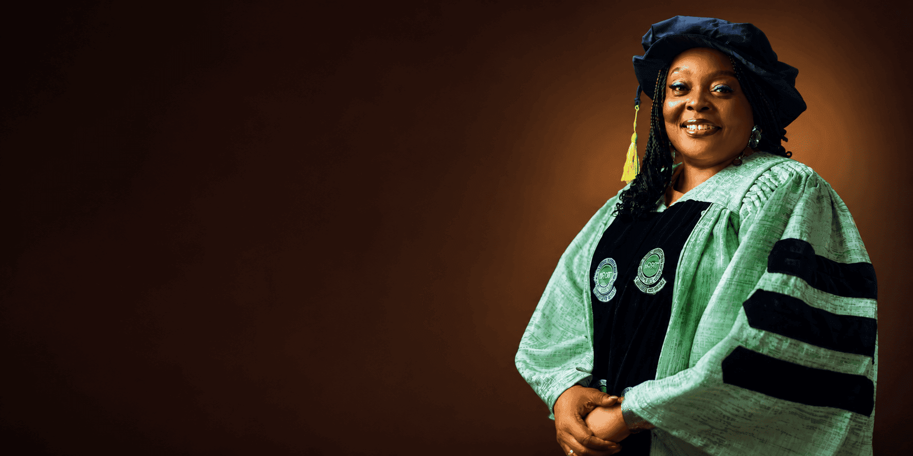 Dr Ronke Soyombo, Registrar and Chief Executive of TRCN, in academic regalia